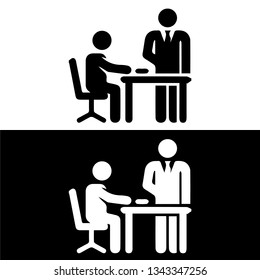 People talking icon. isolated on white and black background. Vector illustration. 
