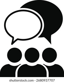 Icono de personas hablando. Icono aislado de personas con burbujas de discurso. Charla, burbuja de diálogo. Icono de comunicación 