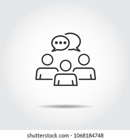 people talking icon . logo vector . speech bubbles