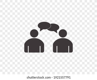 Icono de personas hablando sobre fondo transparente. Ilustración vectorial.