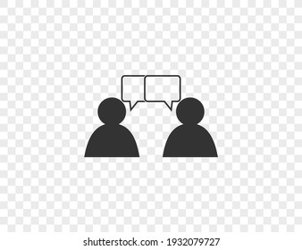Icono de personas hablando sobre fondo transparente. Ilustración vectorial.