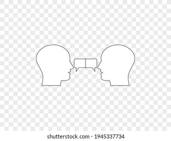 People talking icon on transparent background. Vector illustration.