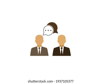 People talking icon on white background. Vector illustration.