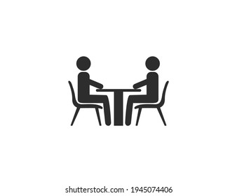 People talking icon on white background. Vector illustration.