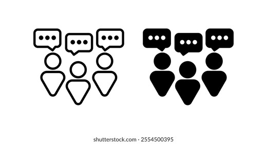 people talking Icon set. Symbol isolated white background. vector illustration. color editable.