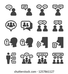 People Talking Icon Set,vector And Illustration