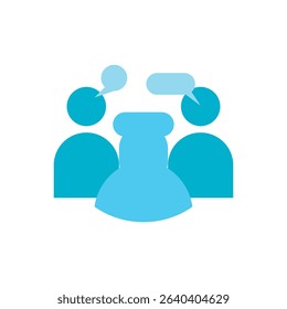 People talking icon vector. Group discussion flat icon for teamwork, communication, or meetings.
