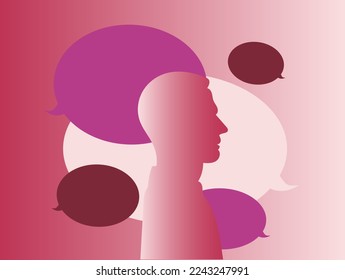  people talking illustration with speech bubble