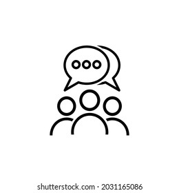 people talking line icon isolated on white background , Social media communication concept. Vector illustration
