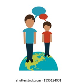 people talking on world
