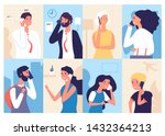 People talking phone. Men and women calling by telephone. Communication and conversation with smartphone vector characters set. Illustration of phone call, speaking social, talking and chatting