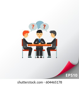 People talking at round table icon