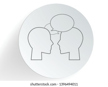 people talking silhouette vector, Icon communication people