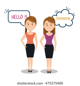 people talking speech communication vector illustration design