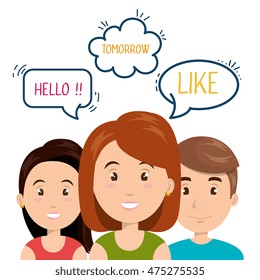 people talking speech communication vector illustration design