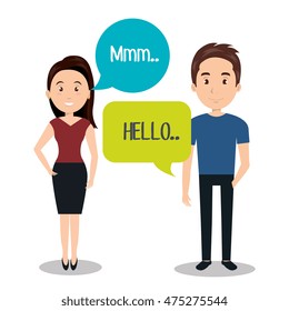 people talking speech communication vector illustration design