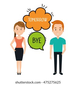 people talking speech communication vector illustration design