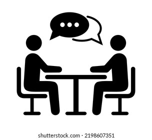 people talking at the table icon