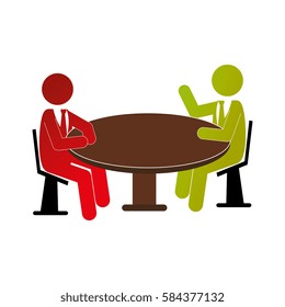 people talking in table icon
