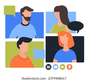 People talking. Vector illustration. Discussions provide platform for people to exchange ideas and opinions on various topics Negotiation is form communication aims to find common ground between