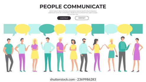 People talking. Vector illustration. Through dialogue, people can share their perspectives and gain insights from others Effective interaction and communication are essential for building strong