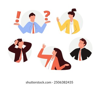 People are talking from windows. Team of business people, success in work collaboration together. Online Video call conference, business discussion. Unity and support, flat illustration vector