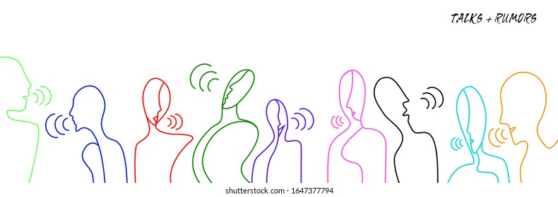 people talks concept, crowd of vivid colored people connected with one  line, communication creative contemporary idea, vector