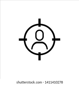 People in target. Head Hunting Related Vector Line Icons