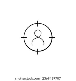 People Target Line Style Icon Design