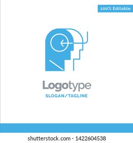 People, Teaching, Head, Mind Blue Solid Logo Template. Place for Tagline