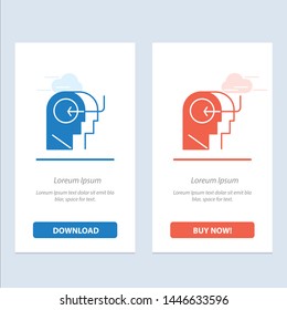 People, Teaching, Head, Mind  Blue and Red Download and Buy Now web Widget Card Template
