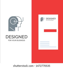People, Teaching, Head, Mind Grey Logo Design and Business Card Template