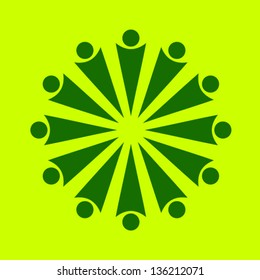 People team in circle