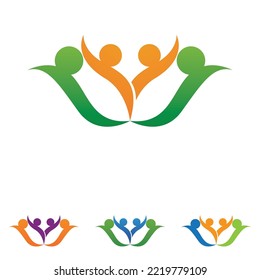 People team Community group logo, network and social icon vector