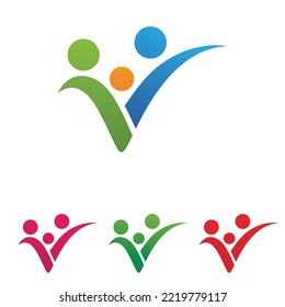 Equipo de personas Logo de grupo comunitario, red e icono social vector