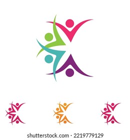 People team Community group logo, network and social icon vector