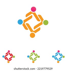 Equipo de personas Logo de grupo comunitario, red e icono social vector