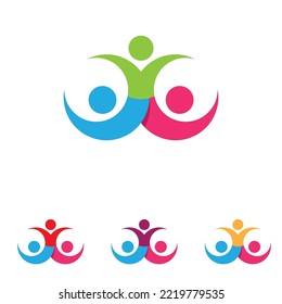 Equipo de personas Logo de grupo comunitario, red e icono social vector