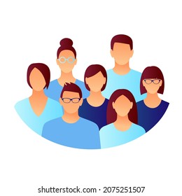 People, team, concept. Different people without face. Vector illustration 