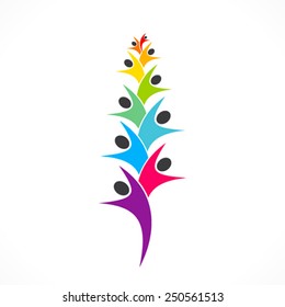 people team icon or people arrange in row design concept vector