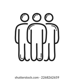 People or team icon. Hand drawing design style. Vector.