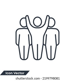 People team icon logo vector illustration. work group symbol template for graphic and web design collection