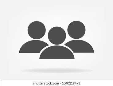 People team icon vector illustrations on white gray background with shadow