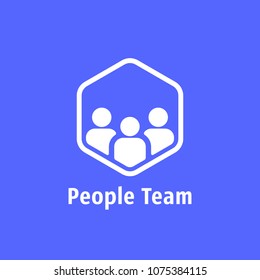 People Team Like Together Logo. Concept Of Interaction Between Businessmen For Successful Business Or Loyalty Collective Meeting. Flat Style Trend Modern Hr Logotype Graphic Simple Design Element