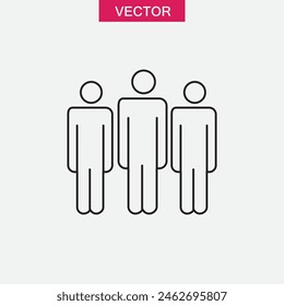 People, team line icon, vector flat trendy style illustration for web and app on white background..eps