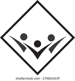 People from the team logo. Two abstract human figures. Contains transparent objects.