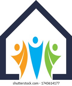 Logo de personas del equipo. Dos figuras humanas abstractas. Contiene objetos transparentes.