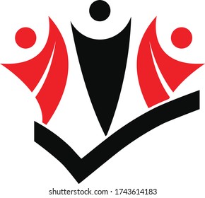 People from the team logo. Two abstract human figures. Contains transparent objects.