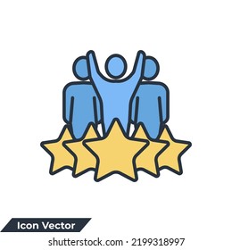 People team and star icon logo vector illustration. experience symbol template for graphic and web design collection