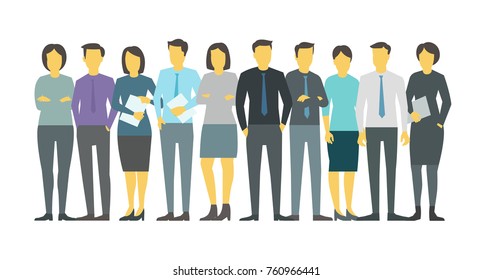 People team student in line group business persona. Stock vector illustration